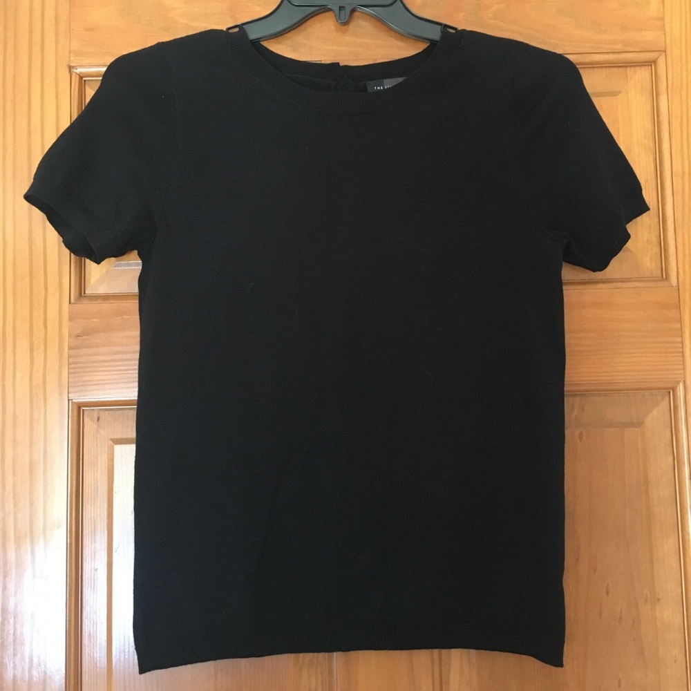 The Limited Short Sleeve Light Sweater Blk SZ S